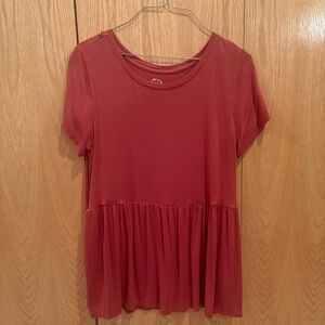 Maurices Rust Short Sleeve Peplum Top